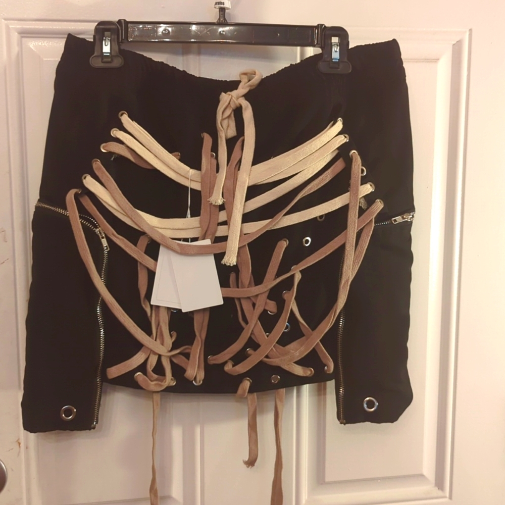 Black Skirt with Laces on the front